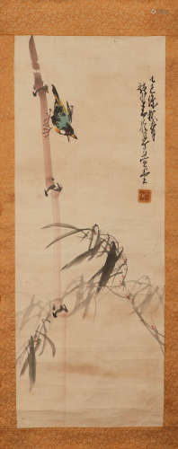 Modern Zhao shaoang's paper flower and bird lens