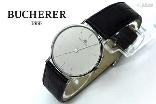 BUCHERER zeldzaam plat mechanisch polshorloge (ref : 45599 1...