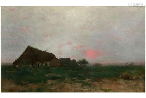 FRANK LUCIEN (1857 - 1920) olieverfschilderij op doek met ee...