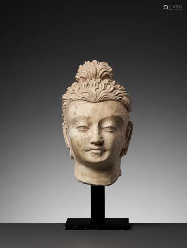 A STUCCO HEAD OF BUDDHA, GANDHARA