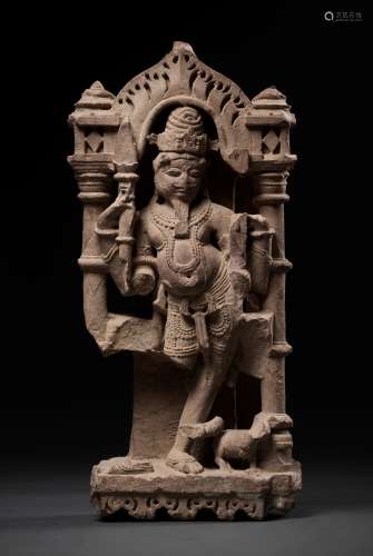 A LARGE SANDSTONE STELE OF SHIVA, CENTRAL INDIA, 10TH-11TH C...