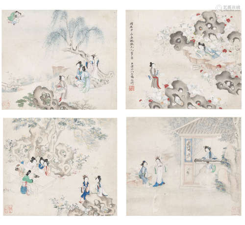 ‘DREAM OF THE RED CHAMBER’, QING DYNASTY, FOUR PAINTINGS