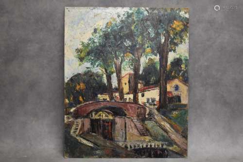 Raymond GAY BELLILE (XX), Canal du Jou, huile sur panneau