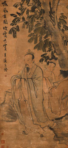 Vertical axis of Wu Daozi's paper characters in Tang Dynasty