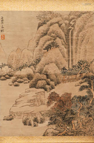 Baodong paper landscape vertical axis in Qing Dynasty