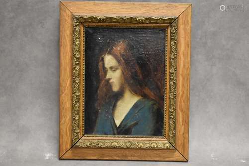 Augustin ZWILLER (1850-1939), Portrait de femme rousse, huil...