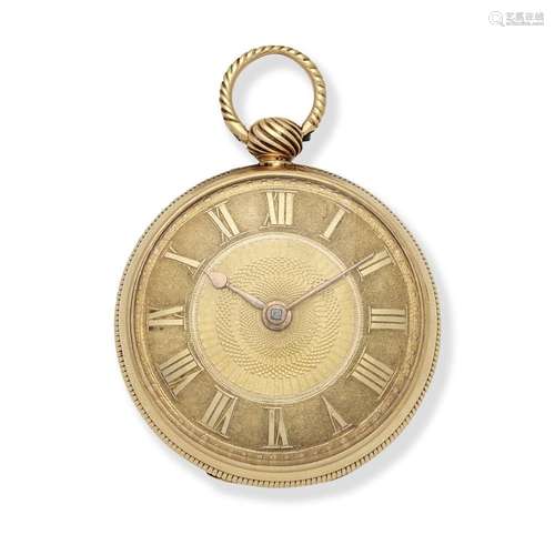 Samuel Allport, Birmingham. An 18K gold key wind open face p...