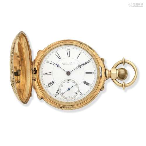 E. Howard & Co, Boston. A 14K gold keyless wind full hun...