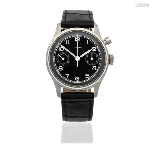 Lemania. A stainless steel manual wind single button chronog...