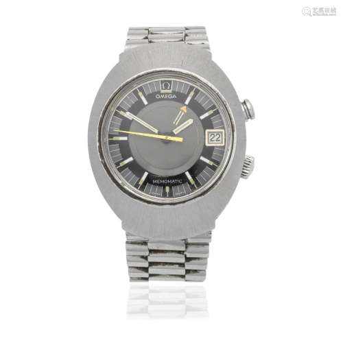 Omega. A stainless steel automatic calendar bracelet watch w...