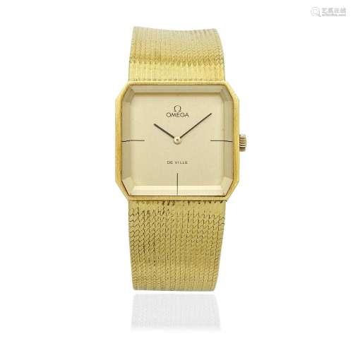 Omega. An 18K gold manual wind bracelet watch De Ville, Ref:...
