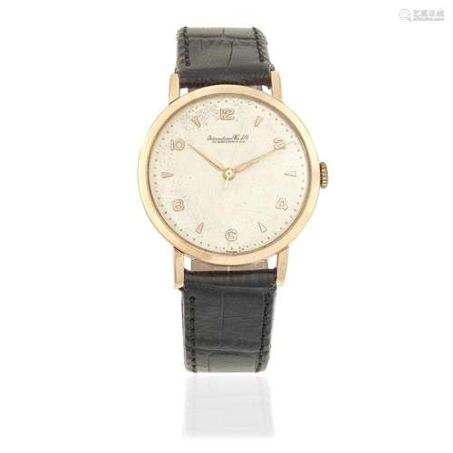 International Watch Co. An 18K rose gold manual wind wristwa...