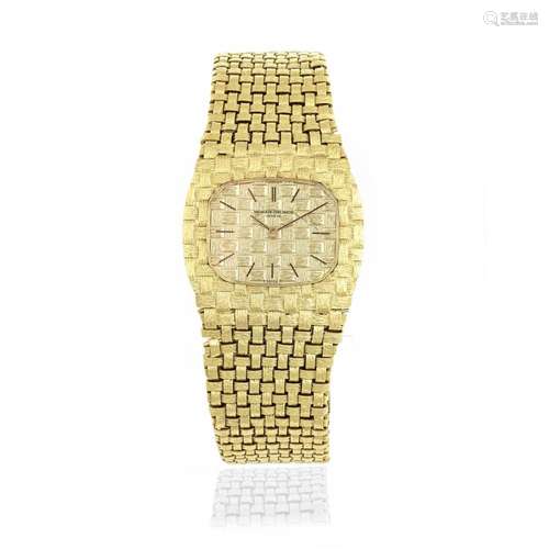 Vacheron Constantin. An 18K gold manual wind textured bracel...