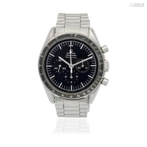 Omega. A stainless steel manual wind chronograph bracelet wa...