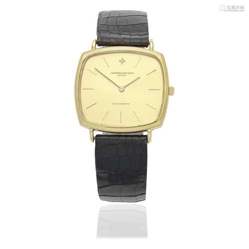 Vacheron Constantin. An 18K gold diamond set automatic cushi...