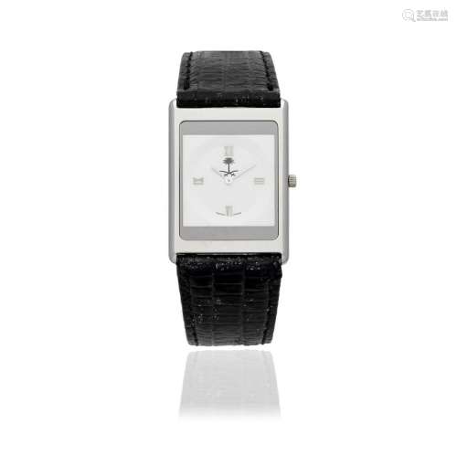 Concord. A stainless steel quartz rectangular wristwatch wit...