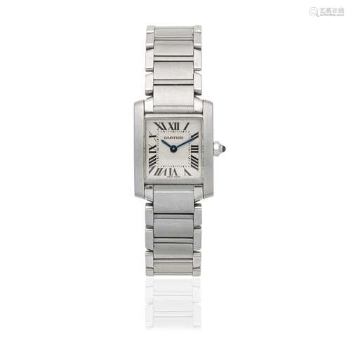 Cartier. A lady's stainless steel quartz bracelet watch ...