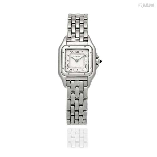 Cartier. A lady's stainless steel quartz bracelet watch ...