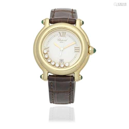 Chopard. A lady's 18K gold and diamond set quartz calend...