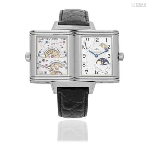 Jaeger-LeCoultre. A stainless steel manual wind reversible r...