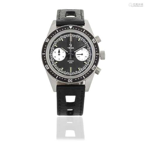 Yema. A stainless steel automatic chronograph wristwatch Spe...