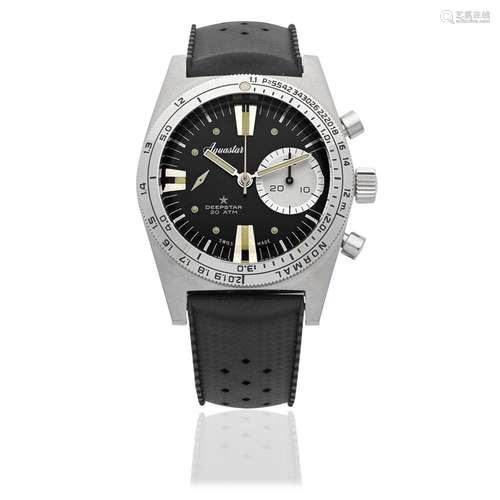 Aquastar. A stainless steel automatic chronograph wristwatch...