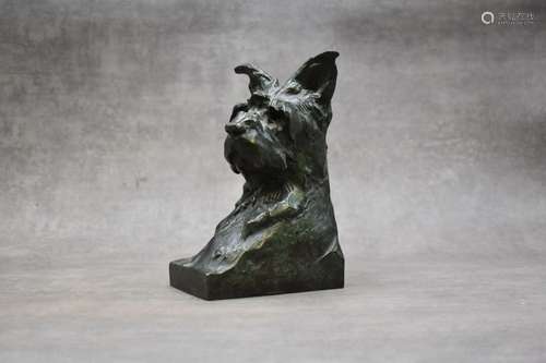 Maximilien Louis FIOT (1886-1953), Chien en bronze à patine ...