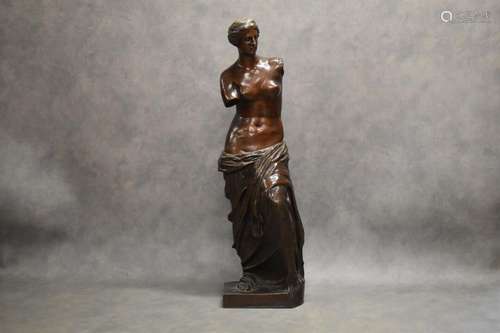 Ron Liod SAUVAGE (XIX-XX), Vénus de Milo, bronze à patine br...