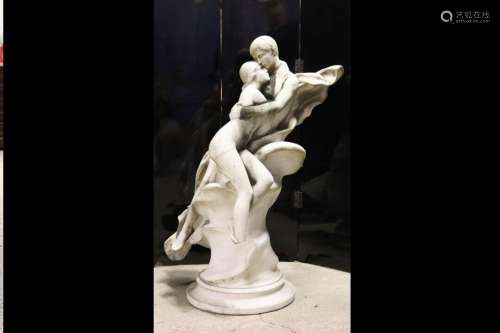 Femme à l'Amour, marbre blanc sculpté