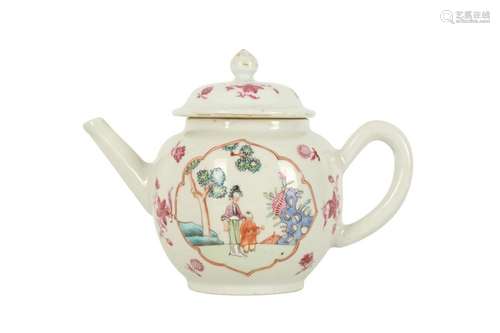 A CHINESE FAMILLE ROSE TEAPOT AND COVER.