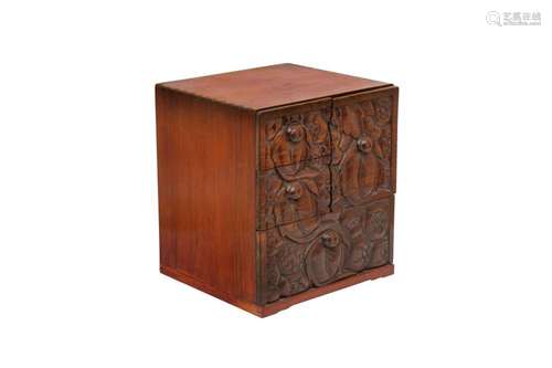 A SMALL CHINESE WOOD CABINET.