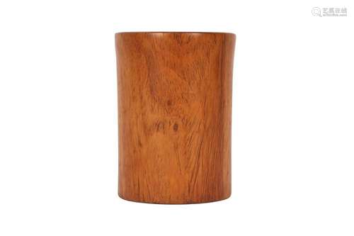 A CHINESE HARDWOOD BRUSH POT, BITONG