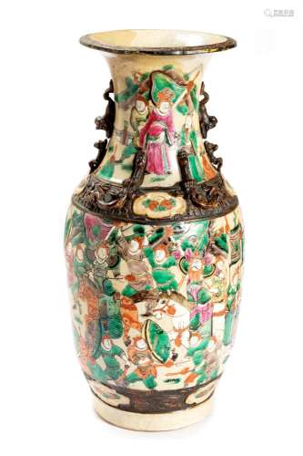 Polychrome ceramic vase, China 19th century