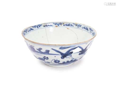 Blue and white porcelain bowl, China