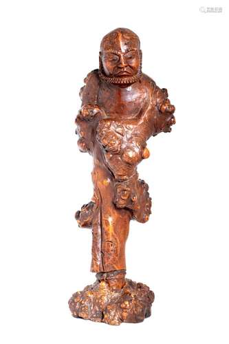 Briar root sculpture depicting a Taoist deity, China, Qing d...