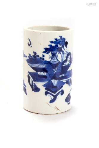 Bitong in blue and white porcelain, China, Qing dynasty