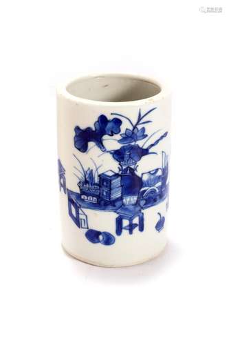 Bitong in blue and white porcelain, China, Qing dynasty