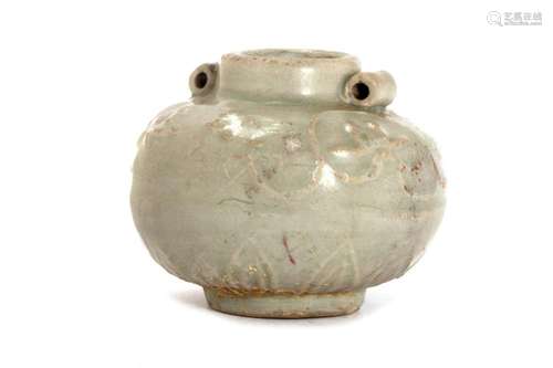 Small potiche in Longquan Celadon pottery, China, Song - Yua...