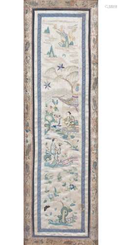 Two embroideries on silk, China, late 19th - early 20th cent...