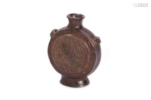 Terracotta flask, Mongolia or Tibet 19th century