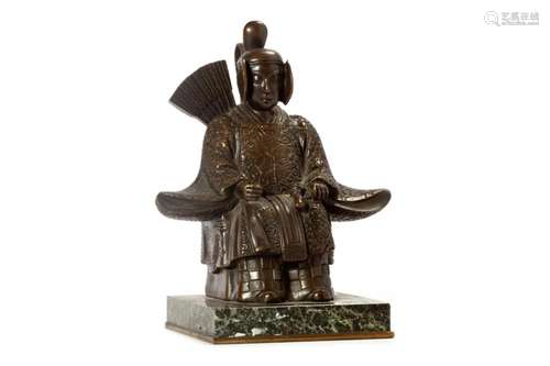 Bronze sculpture depicting a seated dignitary, Japan Meiji p...