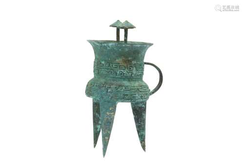 A CHINESE BRONZE LIBATION CUP, JIA.