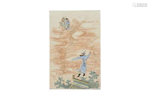 A CHINESE PORCELAIN PANEL.