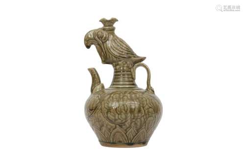 A CHINESE CELADON-GLAZED 'BIRD' EWER.