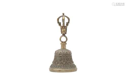 A TIBETAN COPPER ALLOY RITUAL BELL, GHANTA.