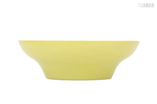 A CHINESE YELLOW-GLAZED OGEE BOWL.