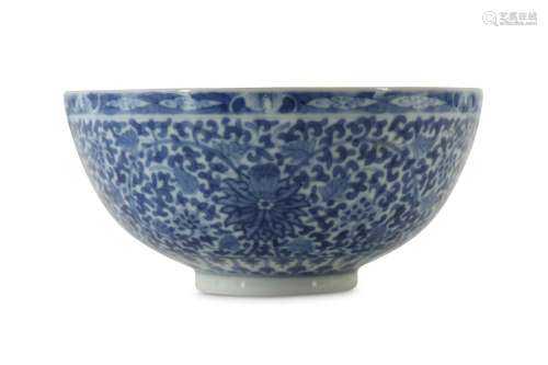 A CHINESE BLUE AND WHITE EGGSHELL PORCELAIN 'LOTUS' ...