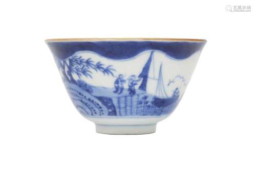 A CHINESE BLUE AND WHITE CUP.