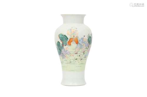 A CHINESE FAMILLE ROSE BALUSTER 'BOYS' VASE.