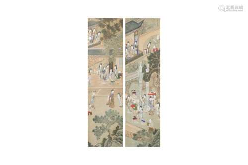 A PAIR OF CHINESE WALLPAPER PANELS.